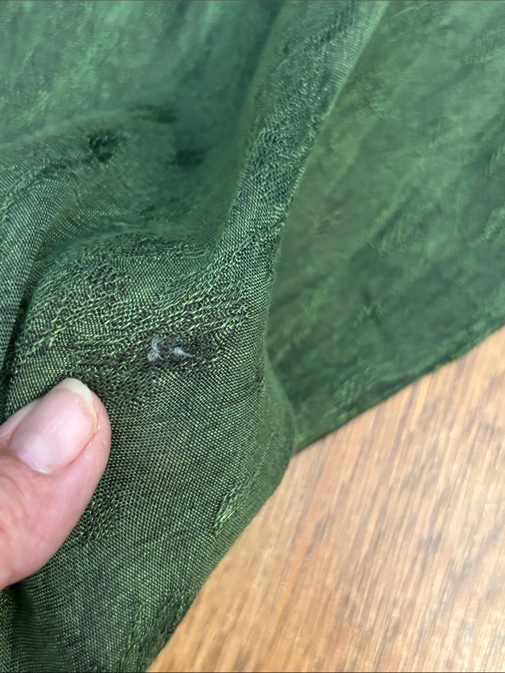 Flower olive green long sleeve button-up top. Size 1X. - Picture 17 of 17